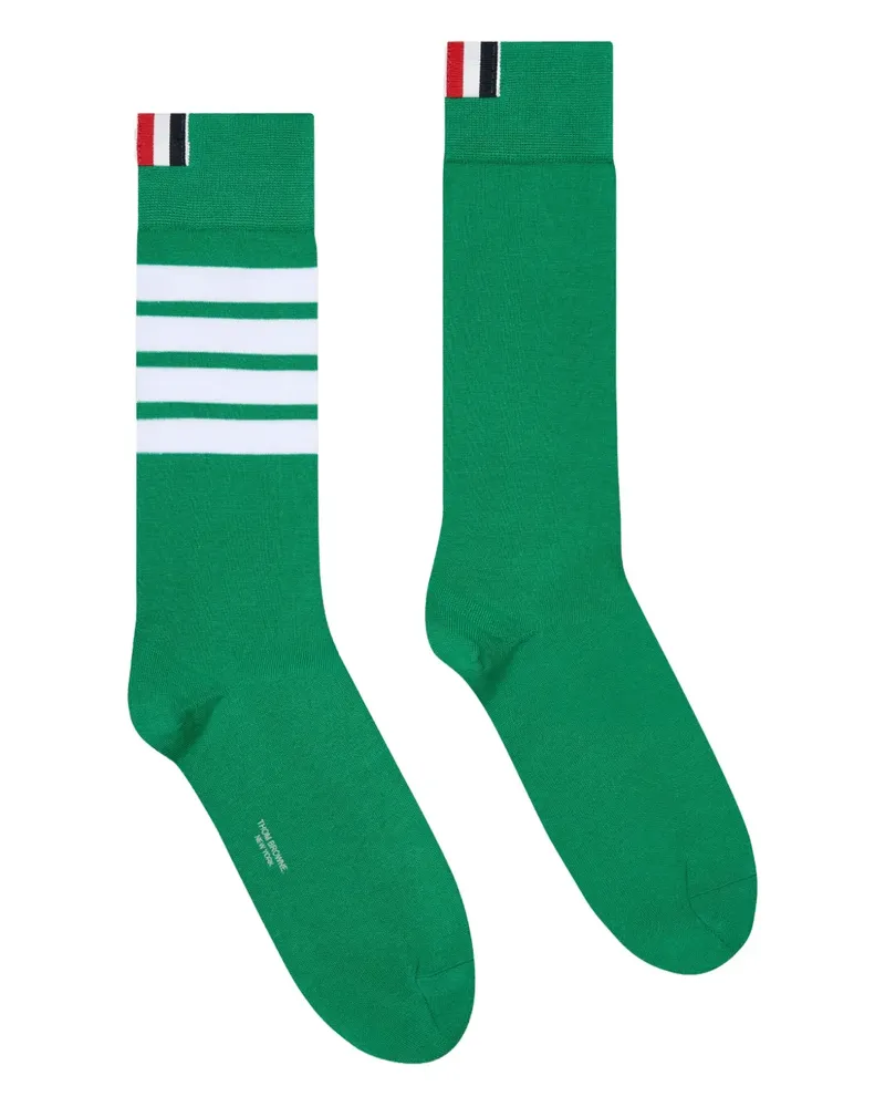 Thom Browne Socken mit Logo-Streifen - Grün Grün