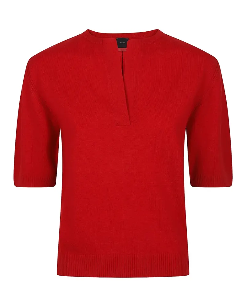 Pinko Pullover aus Wolle und Kaschmir mit V-Ausschnitt - Rot Rot