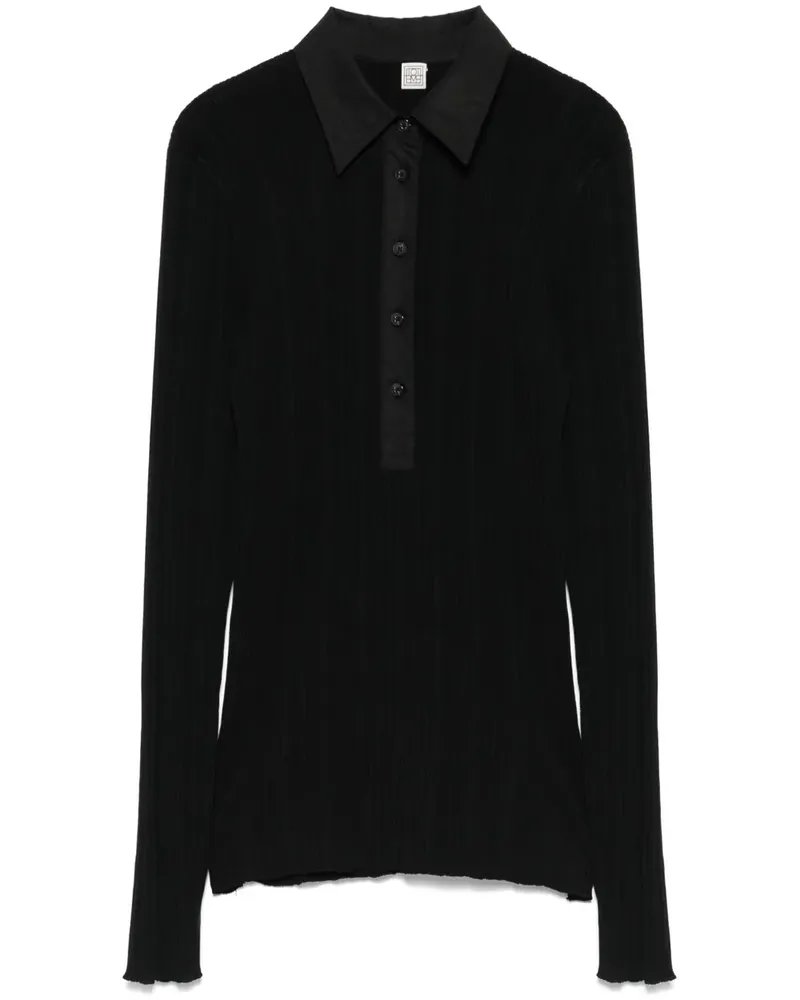 Totême Gestricktes Poloshirt - Schwarz Schwarz