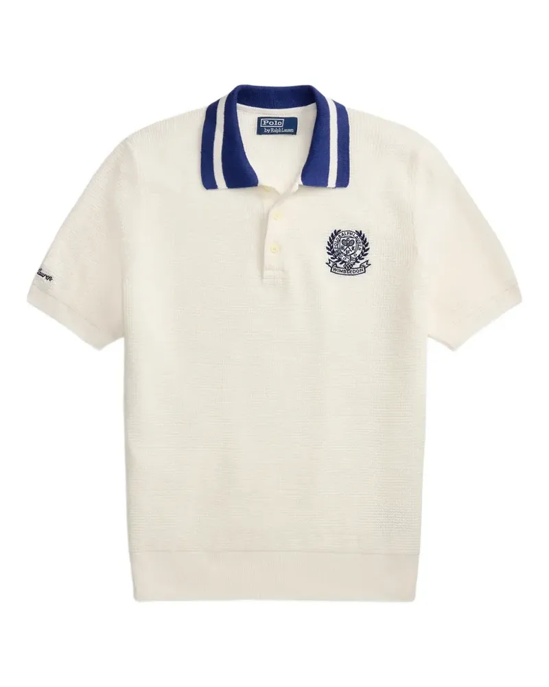 Ralph Lauren Poloshirt mit Streifen und Stickerei - Weiß Weiß