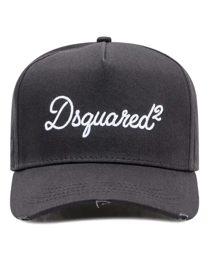 Dsquared2 logo-embroidered baseball cap - Schwarz Schwarz