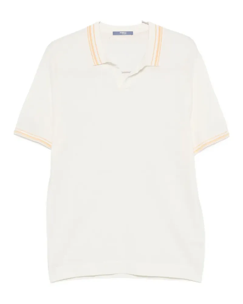 People of Shibuya stripe-trim T-shirt - Nude Nude