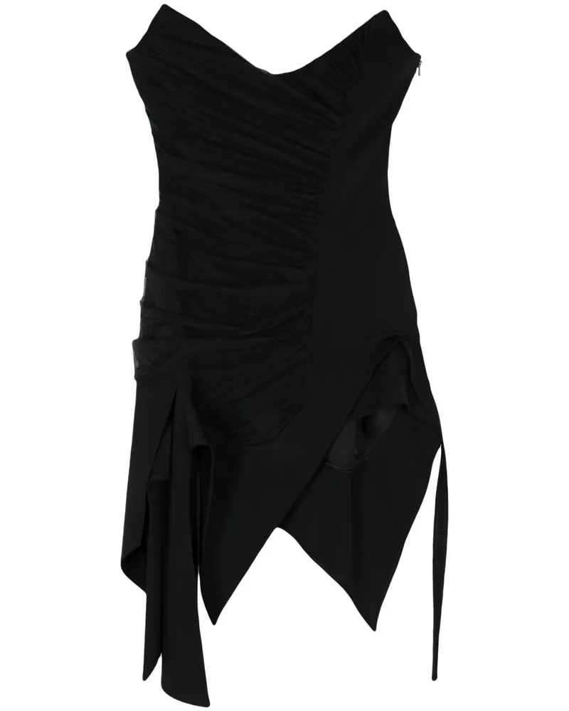 Thierry Mugler Asymmetrisches Minikleid Schwarz