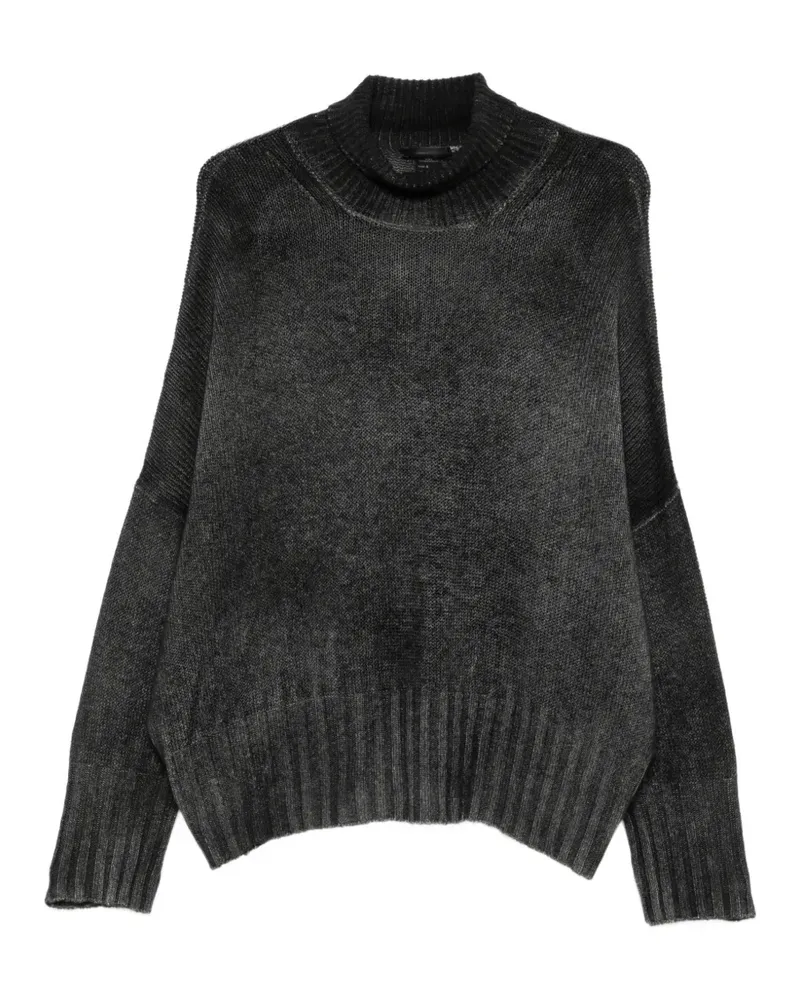 Avant Toi Rollkragenpullover mit geripptem Saum - Schwarz Schwarz
