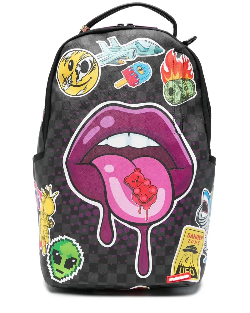 Sprayground Lips Smack Down DLXSV Rucksack - Schwarz Schwarz