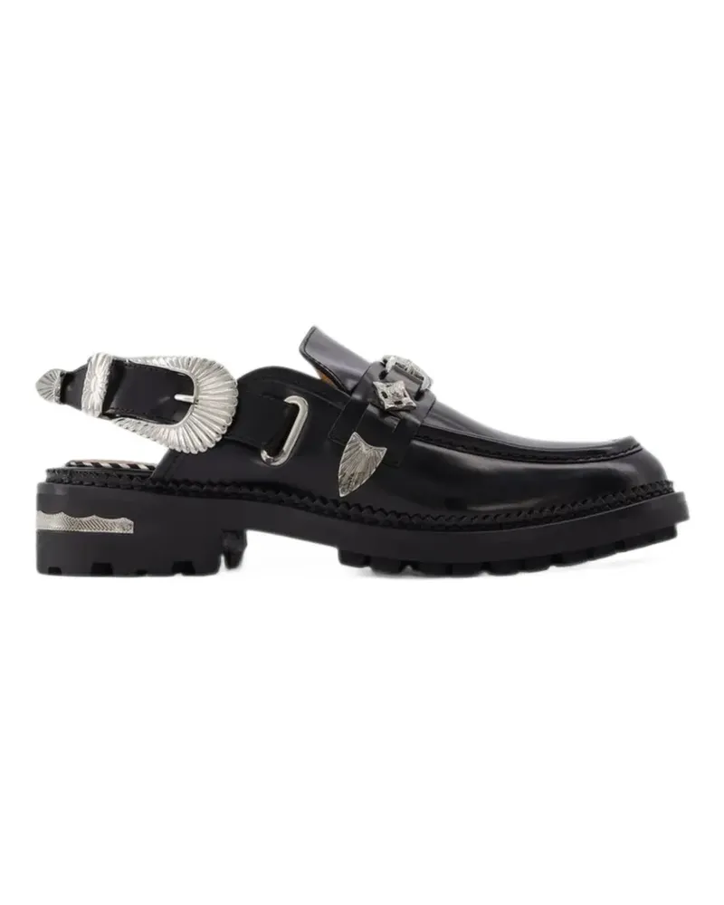 Toga hardware-strap slingback loafers - Schwarz Schwarz
