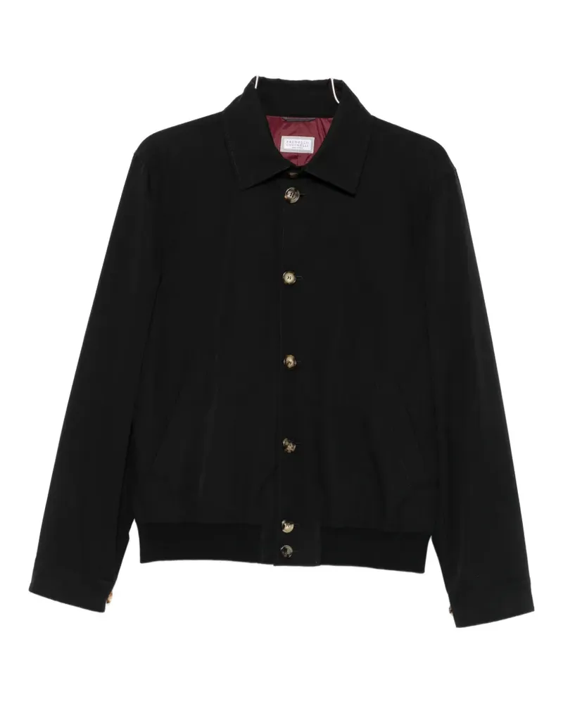 Brunello Cucinelli button-fastening bomber jacket - Schwarz Schwarz
