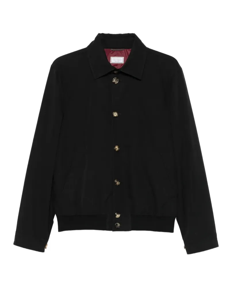 Brunello Cucinelli button-fastening bomber jacket - Schwarz Schwarz