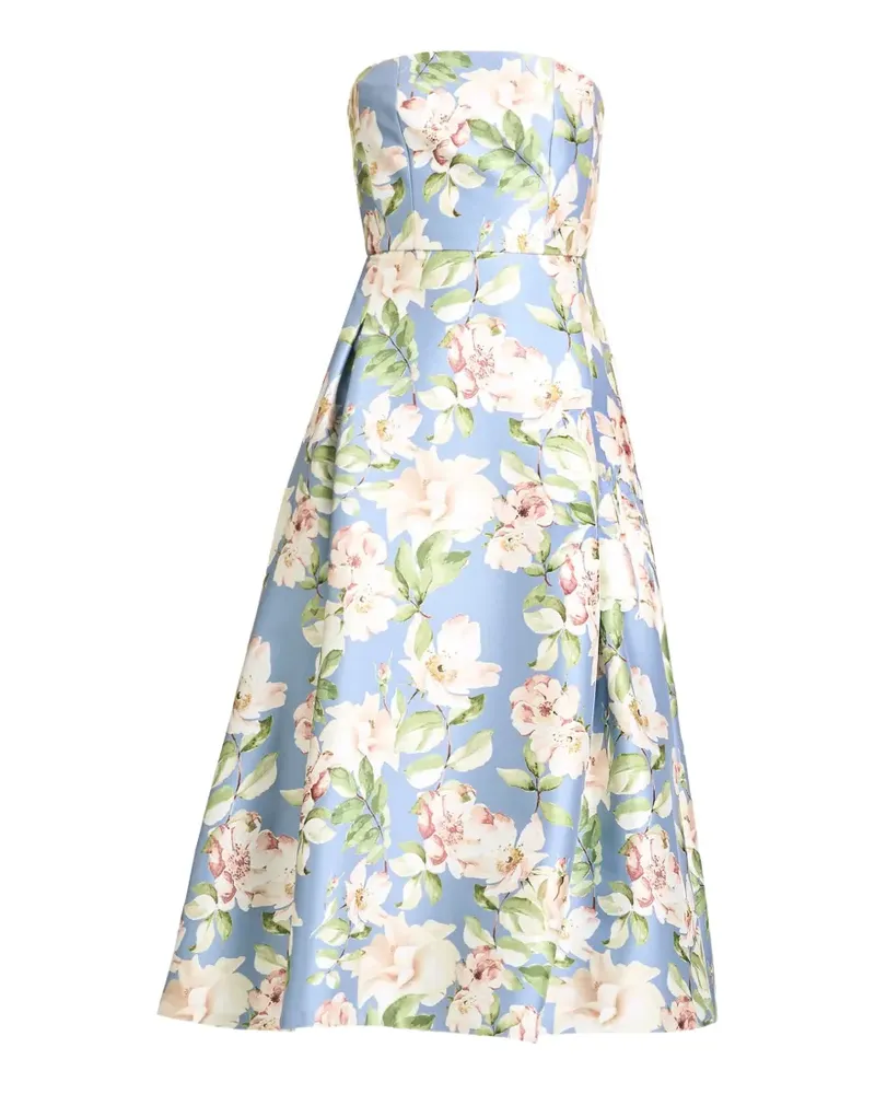Sachin & Babi Shay floral strapless midi dress - Blau Blau