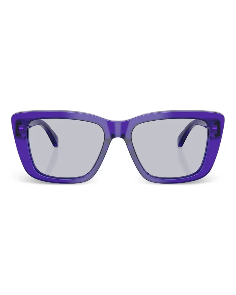 Emporio Armani Transparente Sonnenbrille mit eckigem Gestell - Violett Violett