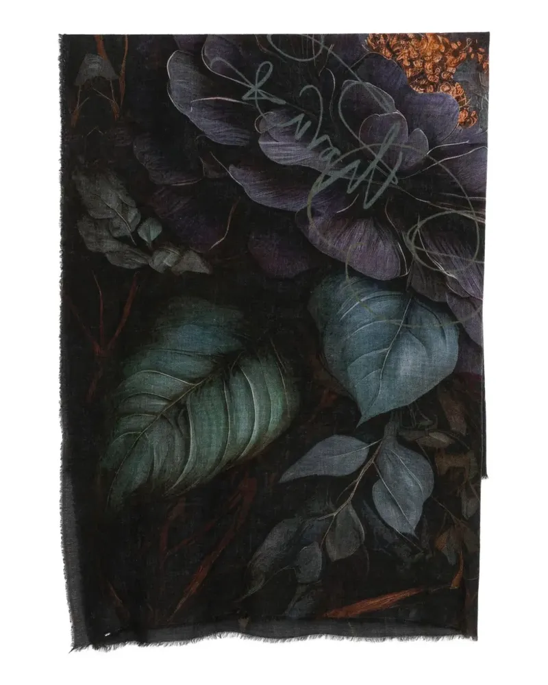 Faliero Sarti Schal mit Print - Schwarz Schwarz