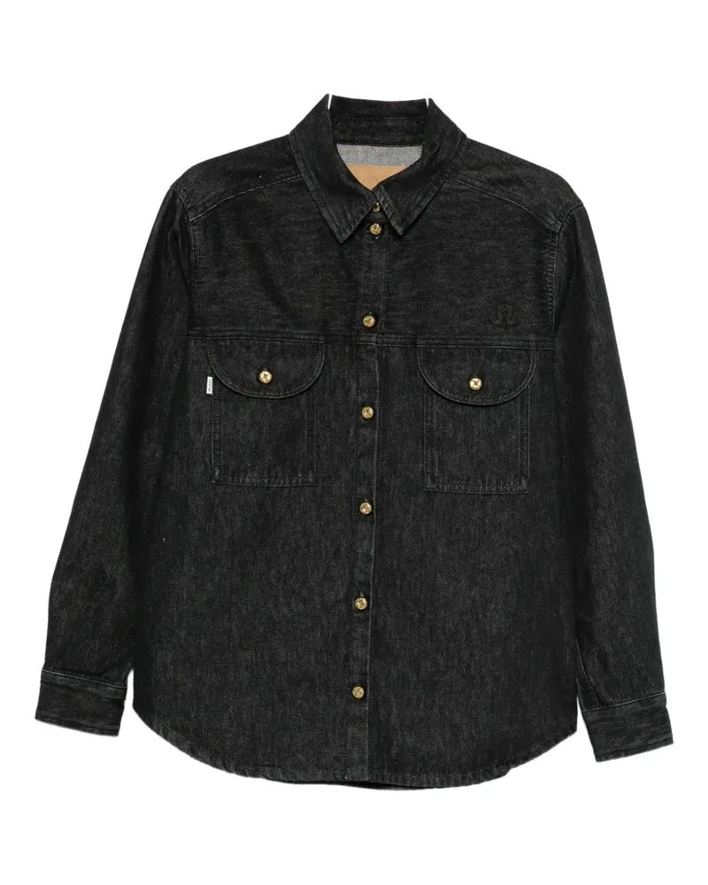Blazé Milano buttoned pocket blouse - Schwarz Schwarz