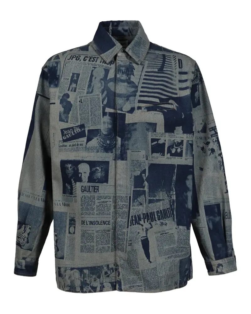 Jean Paul Gaultier newspaper-print shirt - Blau Blau
