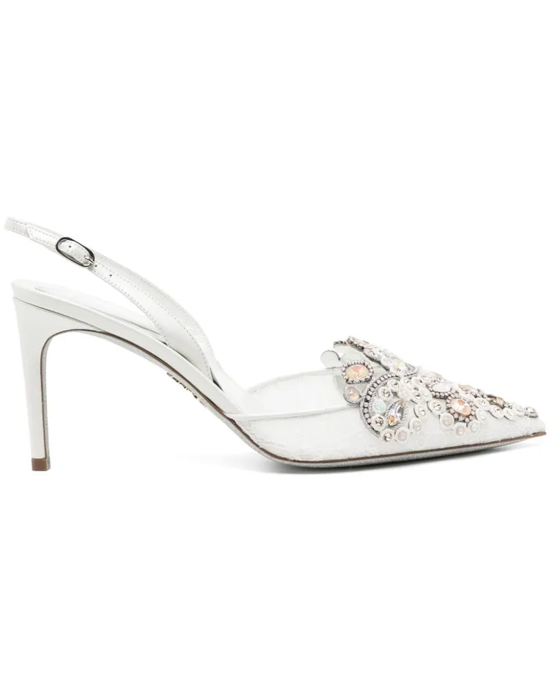 René Caovilla Veneziana Pumps 90mm - Weiß Weiß