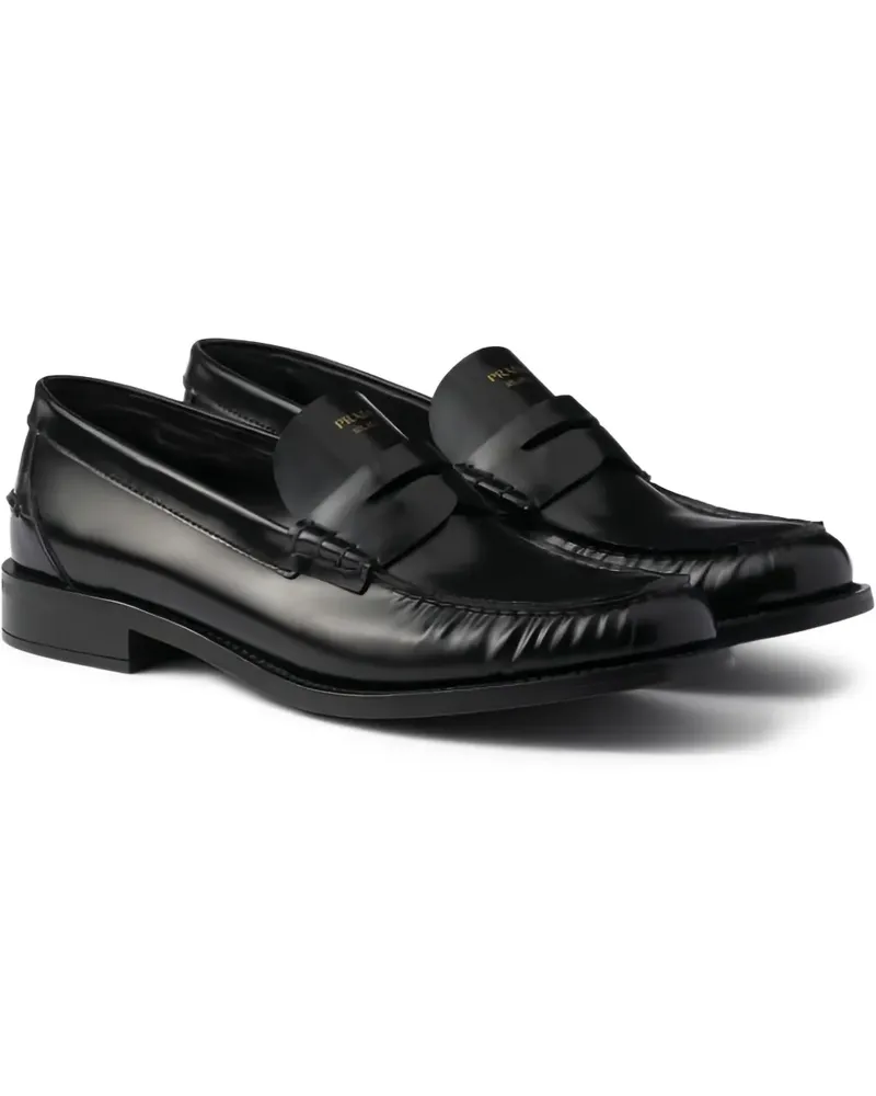 Prada penny-strap leather loafers - Schwarz Schwarz