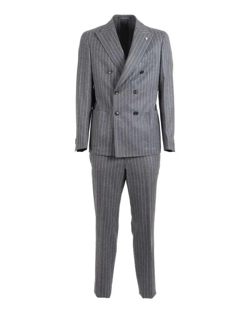 Luigi Bianchi Mantova pinstripe double-breasted suit - Grau Grau