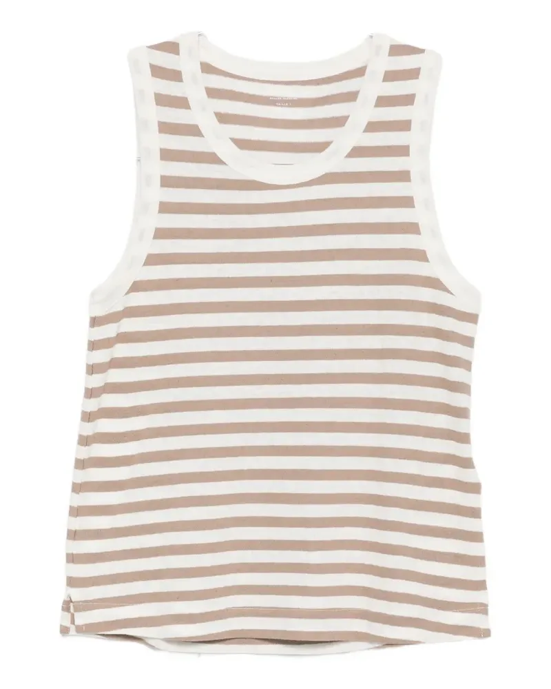 Majestic striped-print tank top - Weiß Weiß