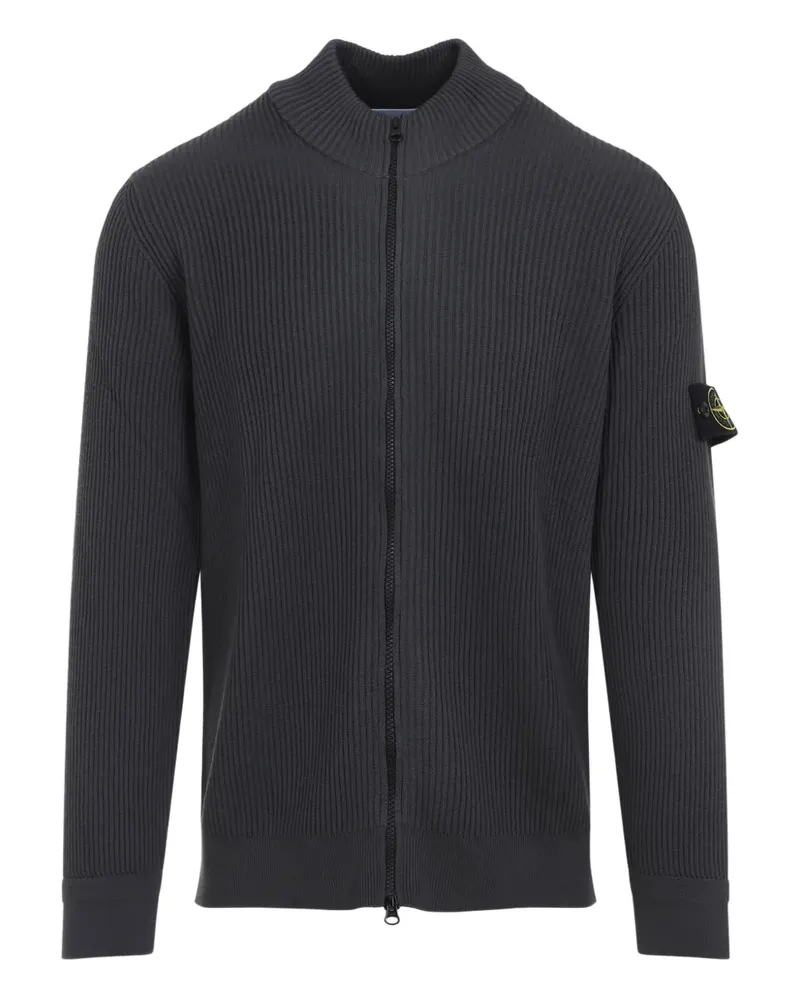 Stone Island Gerippter Pullover mit Reißverschluss - Grau Grau