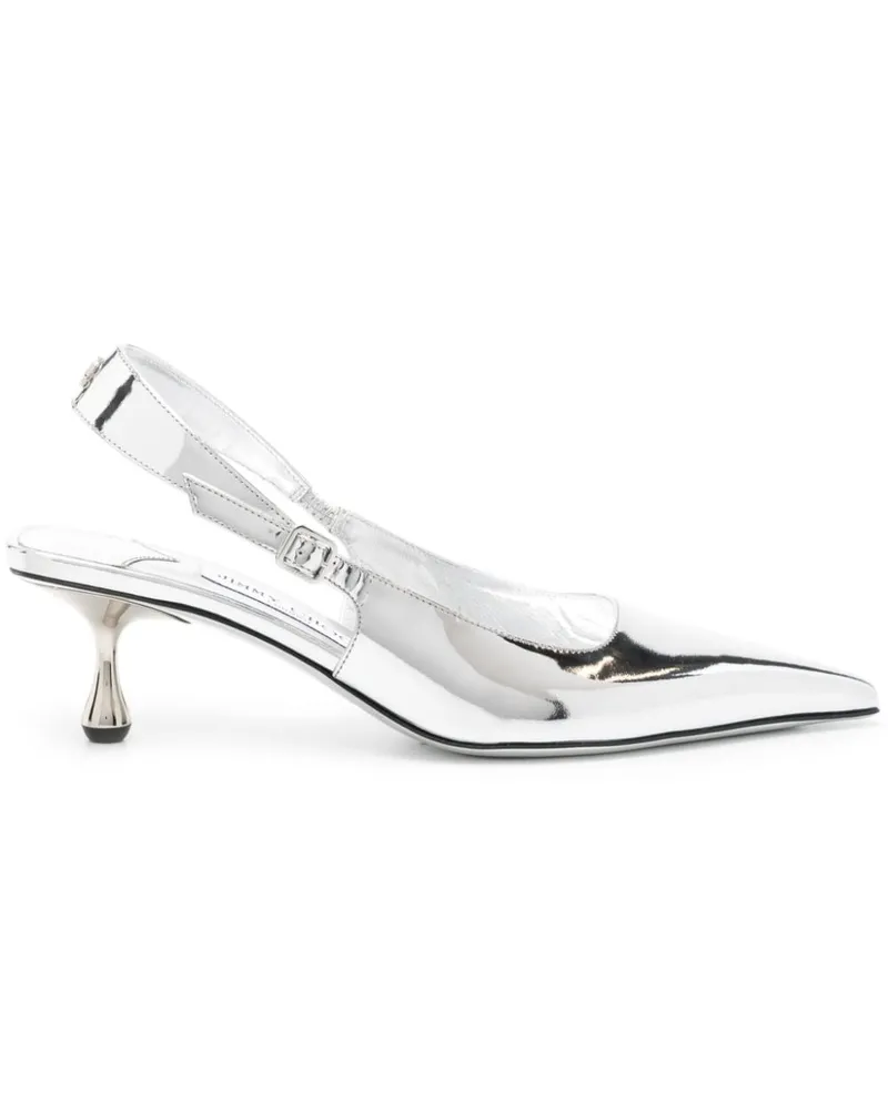 Jimmy Choo Amel Metallic-Pumps 50mm - Silber Silber