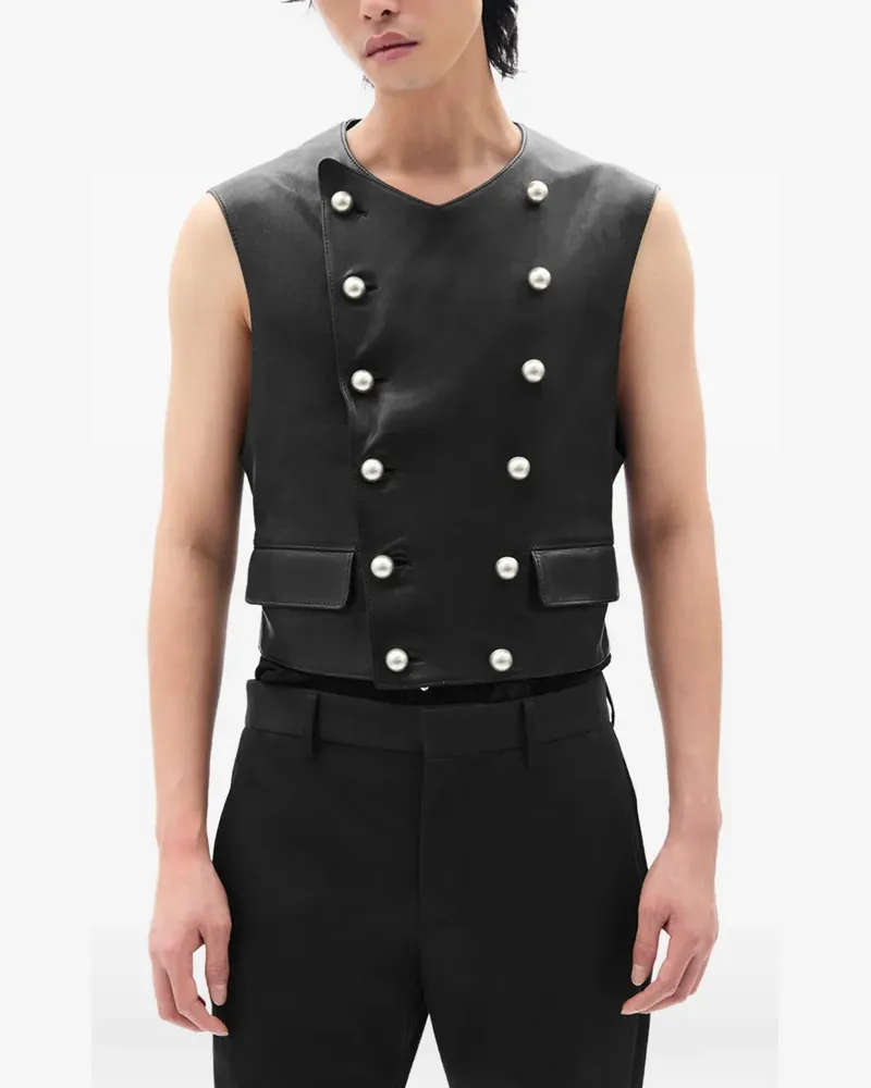 Ann Demeulemeester Dino double-breasted waistcoat - Schwarz Schwarz
