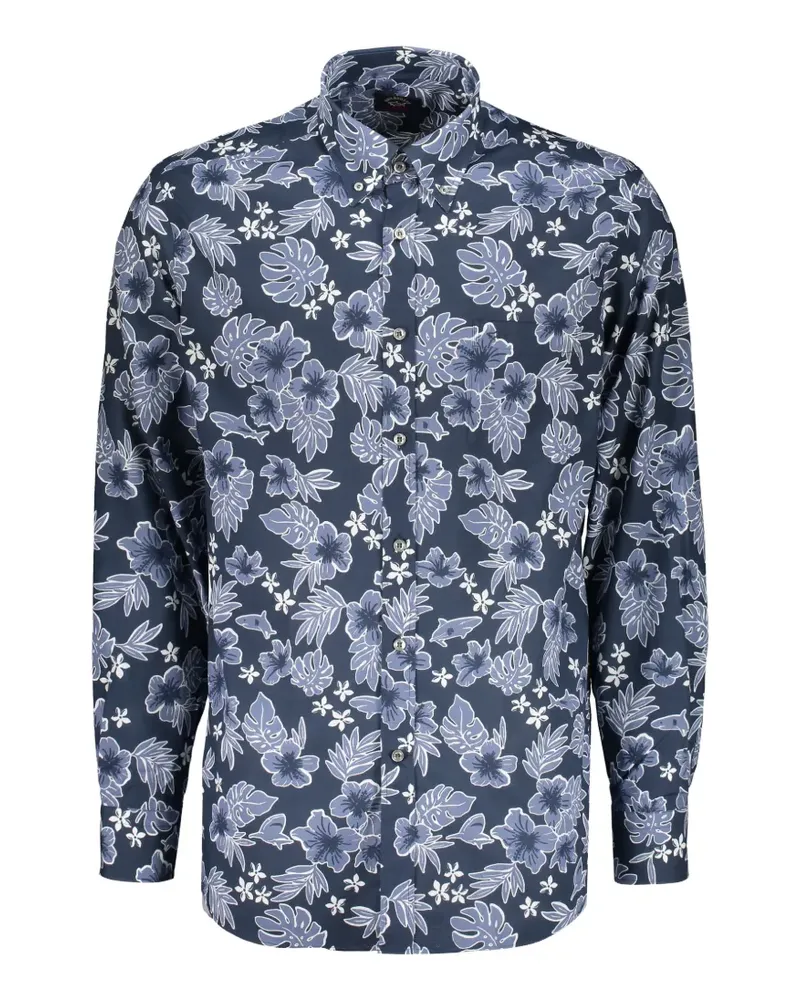 Paul & Shark floral button shirt - Blau Blau