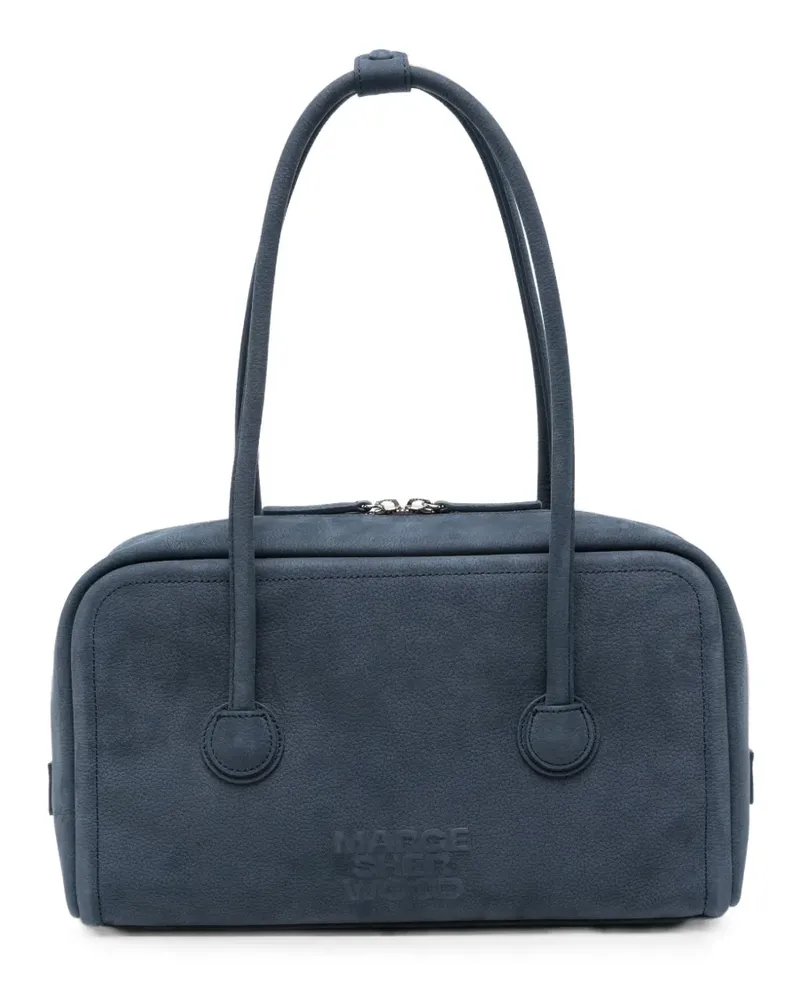 Marge Sherwood Boston Tote Bag aus Nubukleder - Blau Blau