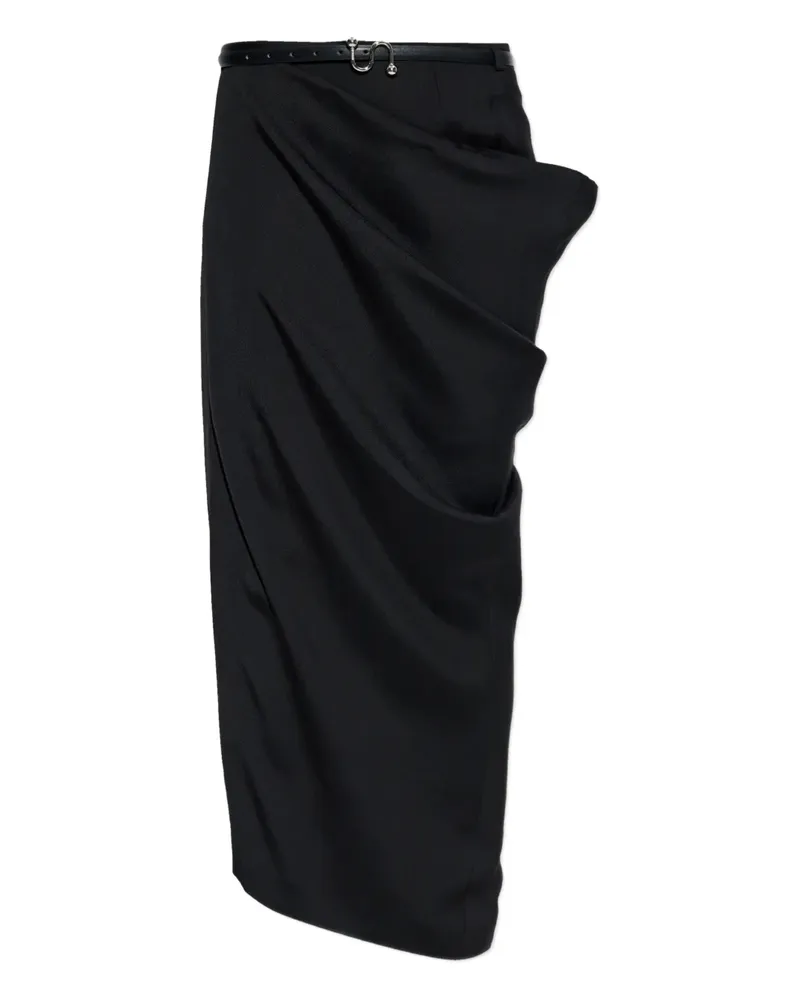 SPORTMAX Drapierter Pontida Maxirock mit Gürtel - Schwarz Schwarz