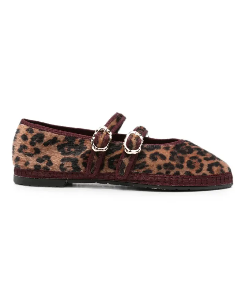 FLABELUS Claire Ballerinas mit Leopardenprint - Braun Braun