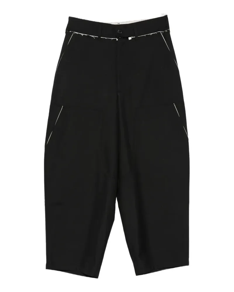 Camiel Fortgens raw-edge wide-leg trousers - Schwarz Schwarz