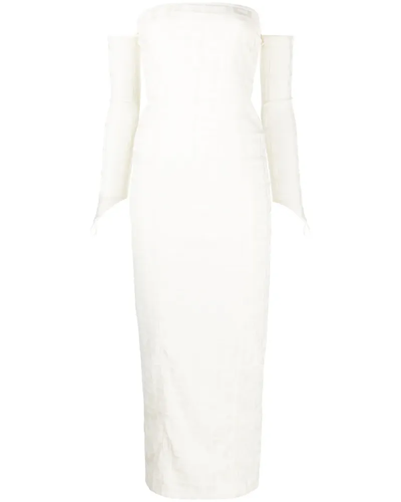 ROTATE Birger Christensen Strickkleid aus Monogramm-Jacquard - Nude Nude