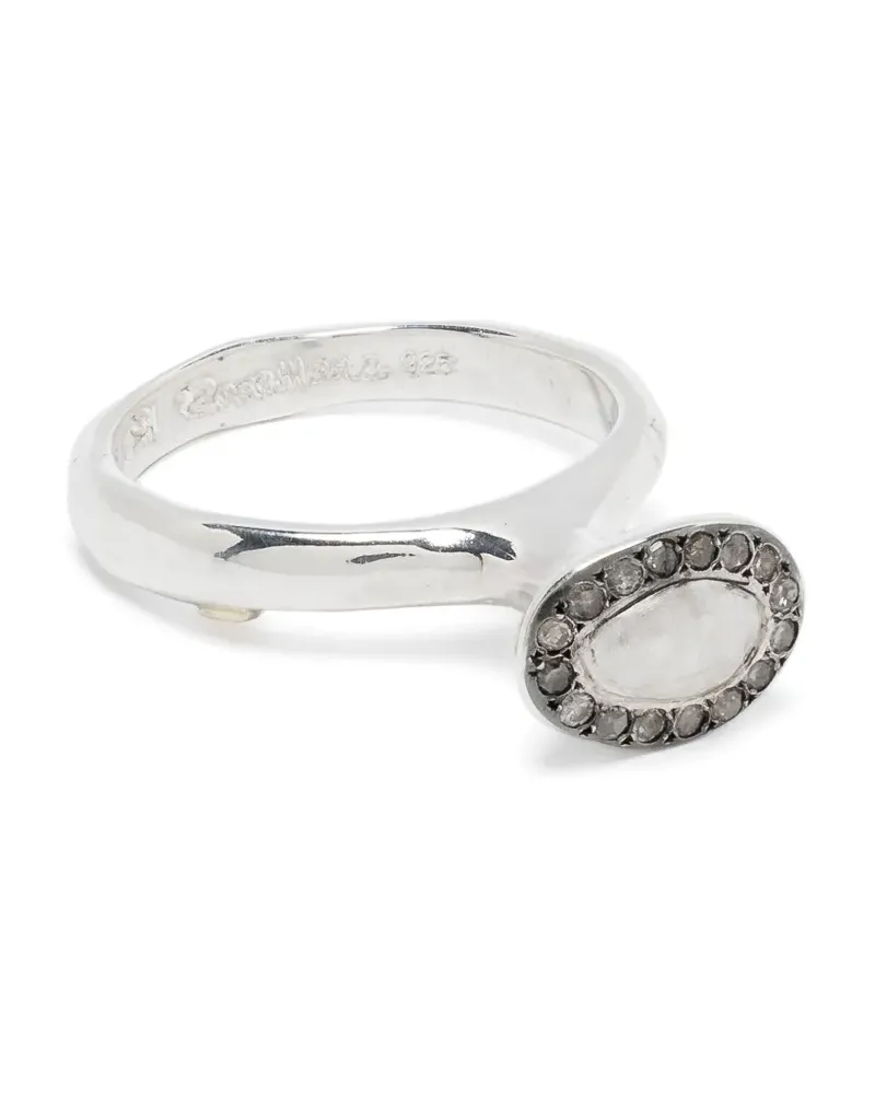 Rosa Maria Ehering aus Sterlingsilber mit Diamanten Silber