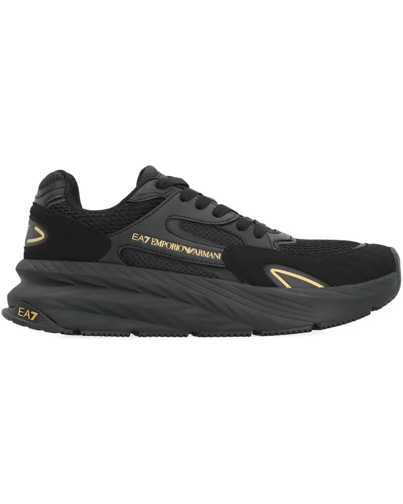 EA7 Sneakers mit Netzeinsätzen - Schwarz Schwarz