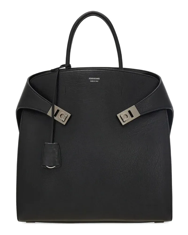 Ferragamo Hug Tote Bag mit Gancini-Schnalle - Schwarz Schwarz