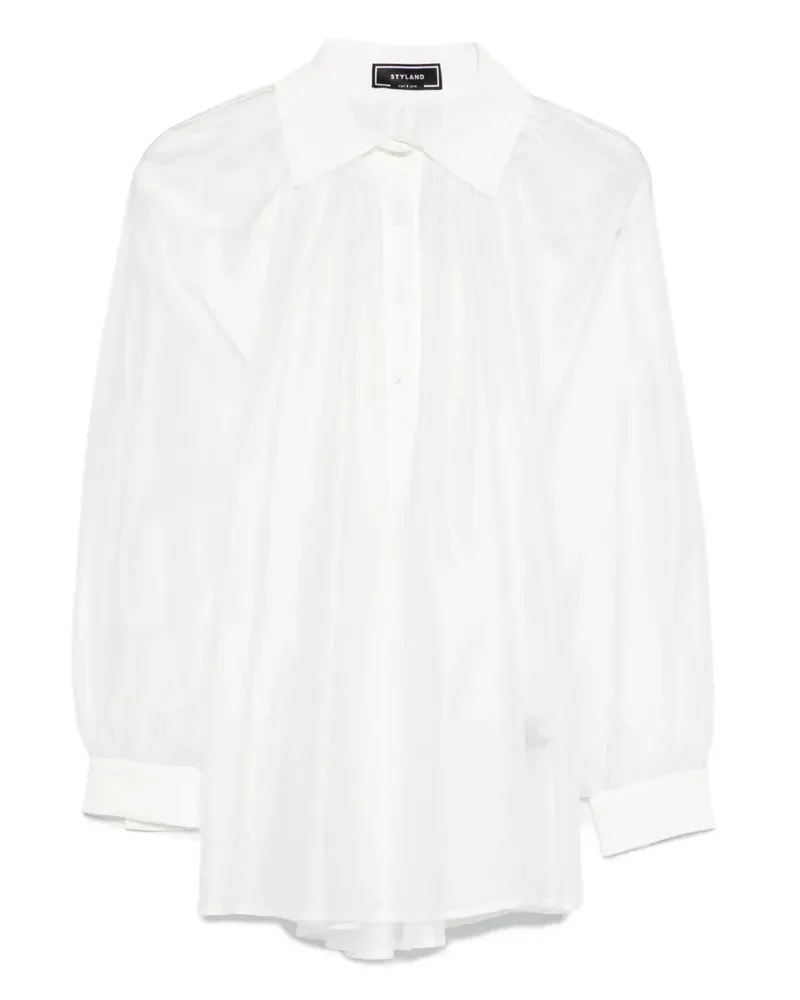 STYLAND Bluse mit Ballonärmeln - Weiß Weiß