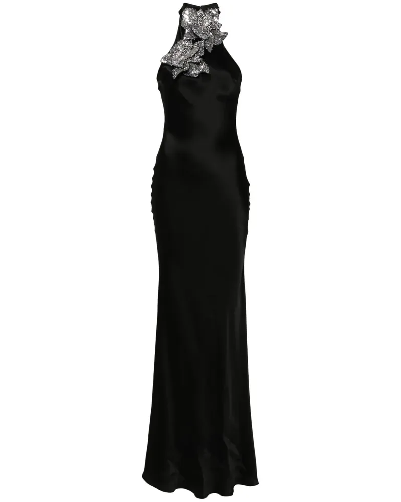 Amen Maxikleid mit Kristallverzierung - Schwarz Schwarz