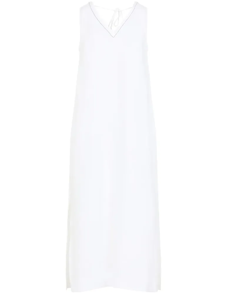Peserico Midikleid aus Leinen - Weiß Weiß