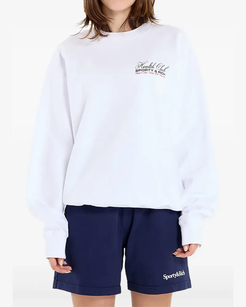 SPORTY & RICH Pullover mit Rundhalsausschnitt - Weiß Weiß