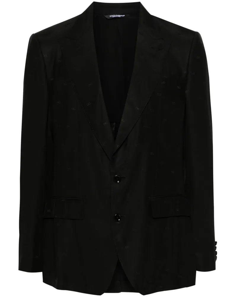 Dolce & Gabbana Seidensakko aus Logo-Jacquard - Schwarz Schwarz