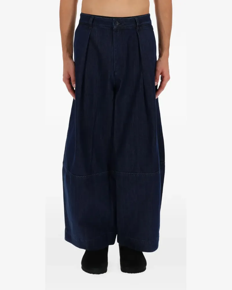 YMC pleated wide-leg jeans - Blau Blau