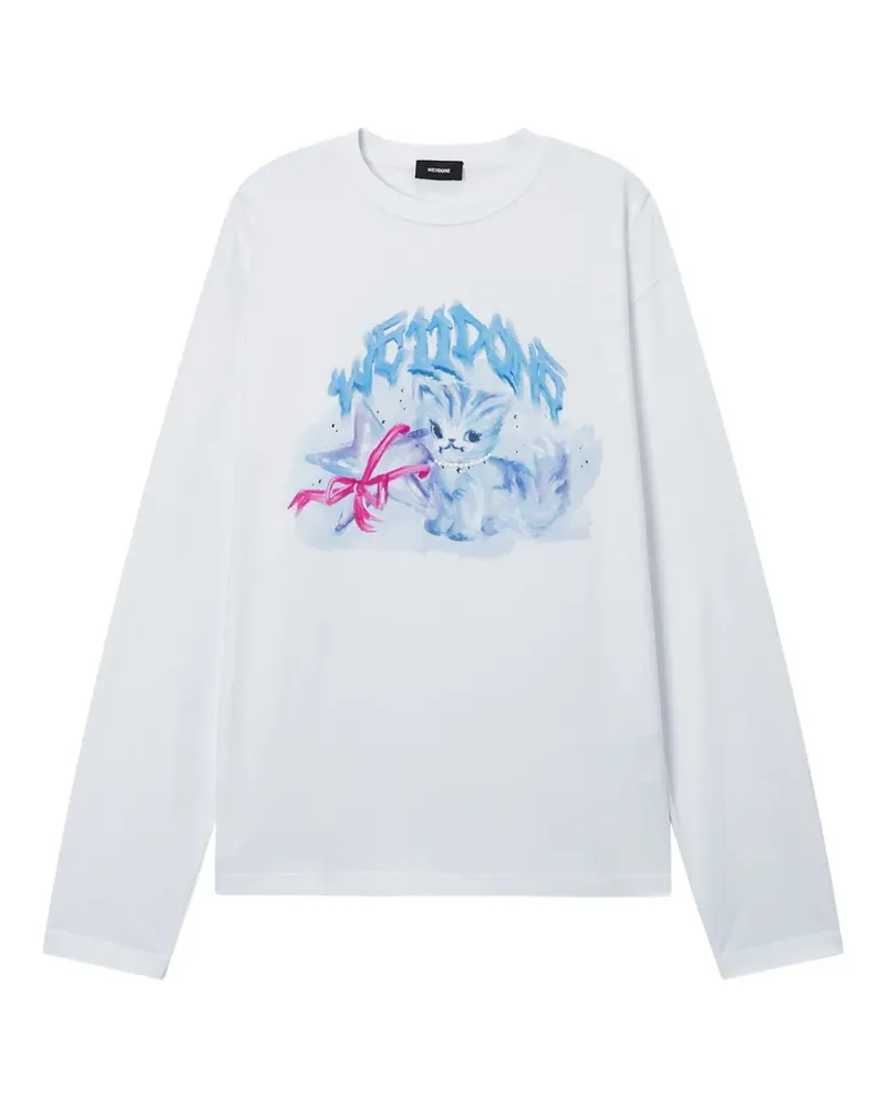 WE 11 DONE graphic long-sleeve top - Weiß Weiß