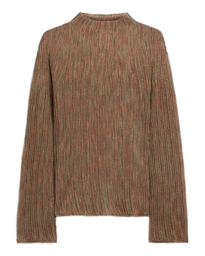 Momoni Gerippter Pullover mit weiten Ärmeln - Braun Braun
