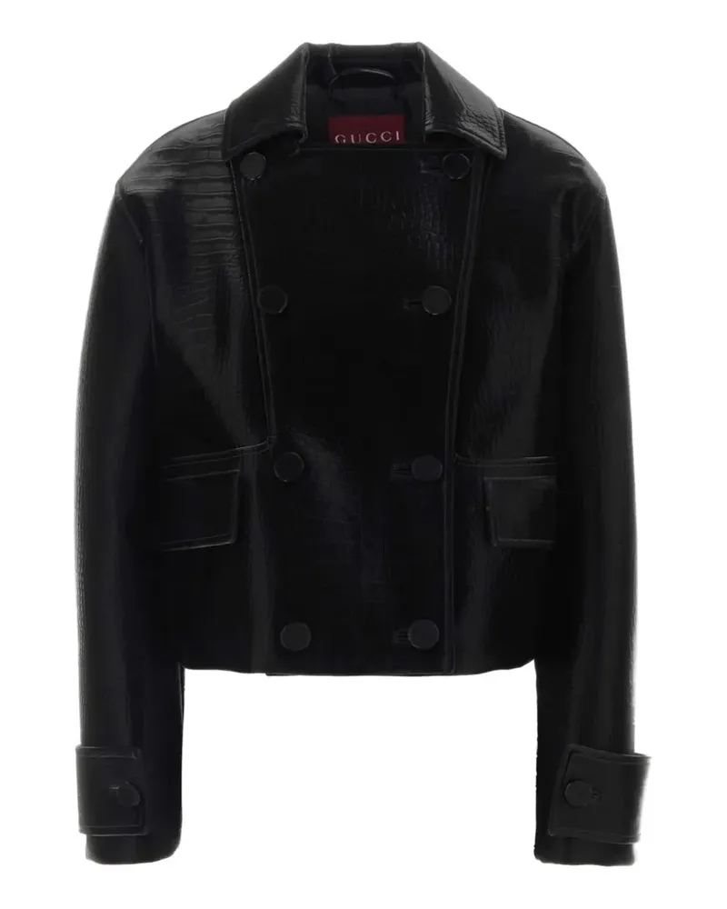 Gucci Klassische Lederjacke - Schwarz Schwarz