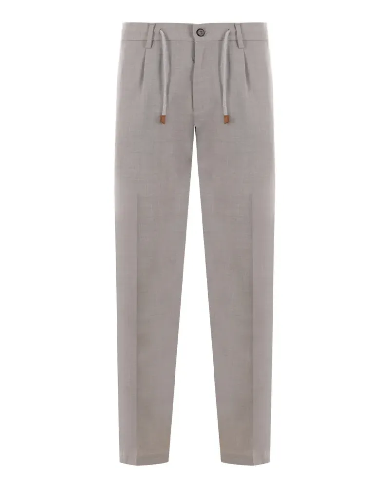 Eleventy drawstring-waist pleated trousers - Grau Grau