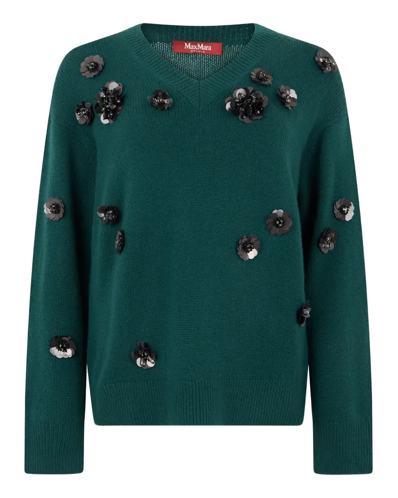 Max Mara wide-fit wool and cashmere sweater - green - Grün Grün