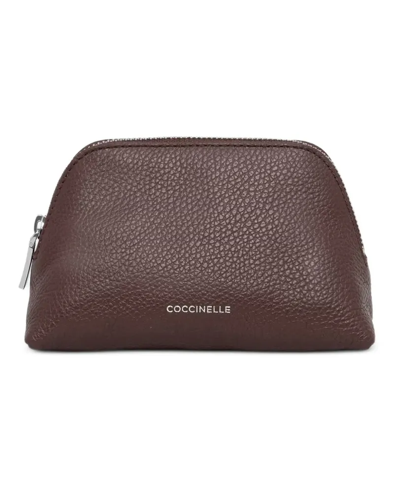 Coccinelle small Helga pebbled leather make up bag - Rot Rot