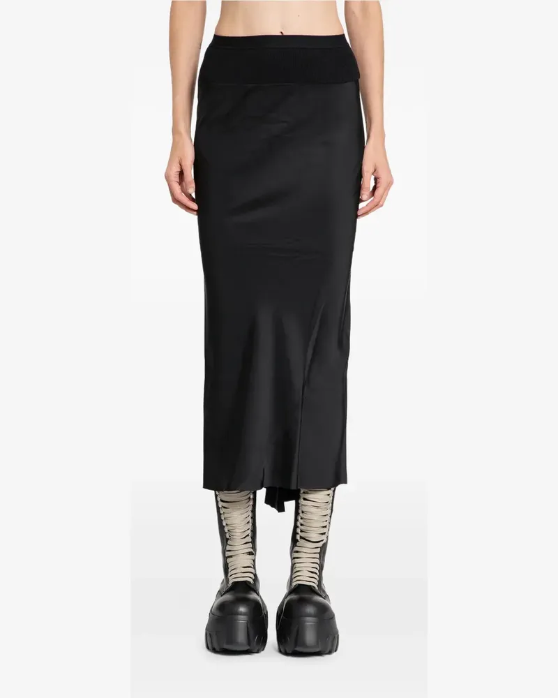 Rick Owens Porterville Calf Bias Midirock - Schwarz Schwarz