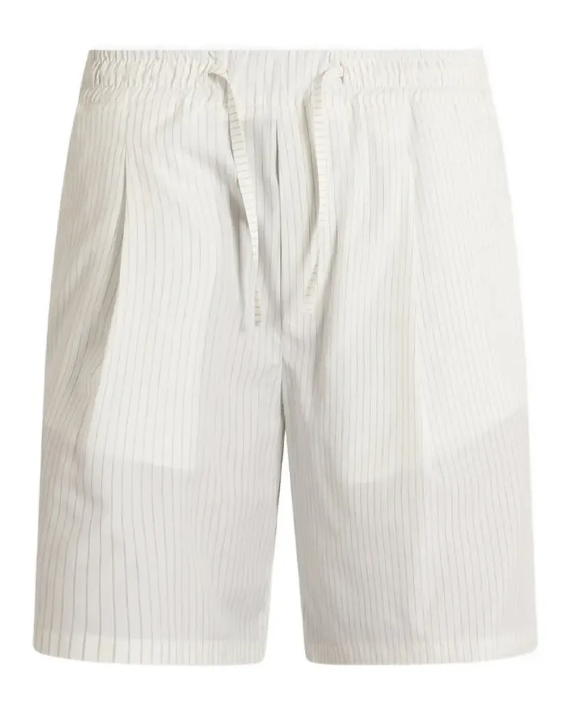 Low Brand Kordelzug-Shorts mit Nadelstreifen - Weiß Weiß