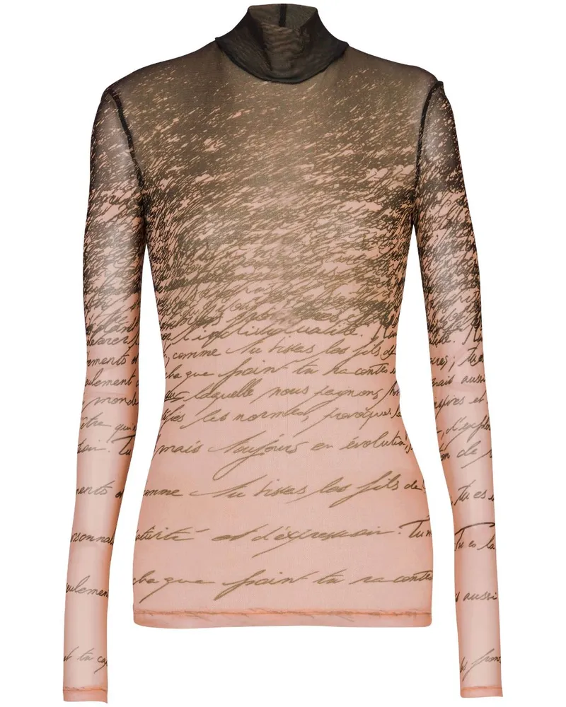 Balmain Oberteil mit Love Letter-Print - Nude Nude