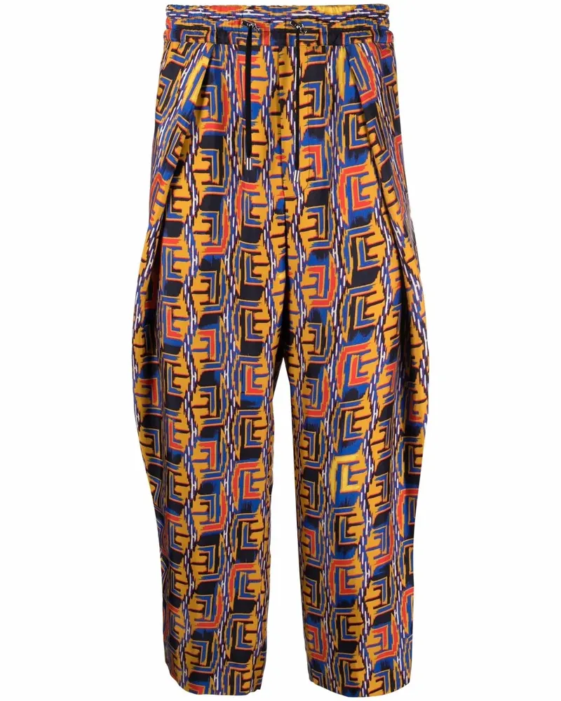 Balmain Cropped-Hose mit grafischem Print - Blau Blau