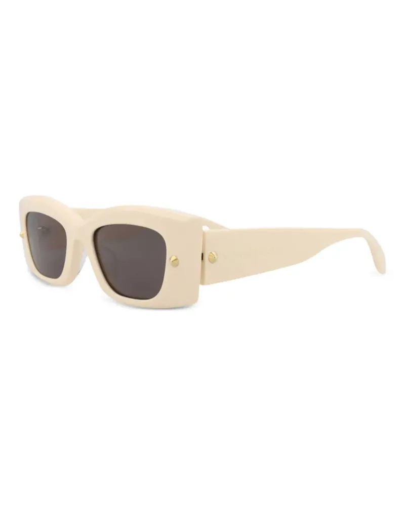 Alexander McQueen Eckige Sonnenbrille mit spitzen Nieten - Nude Nude